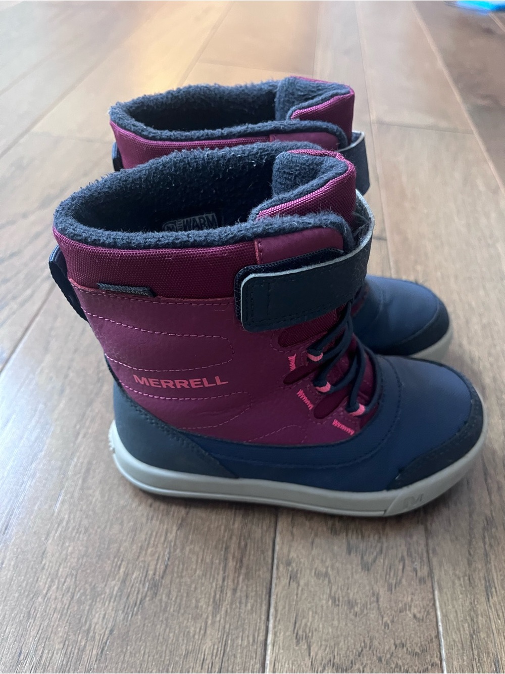 Merrell Kids' Winter Snow Boots in Purple/Burgundy and Navy - size 11